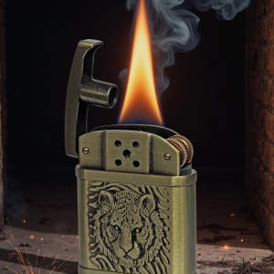 Бензиновая зажигалка Винтажная "Хозяин Амура" латунь