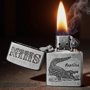 Бензиновая металлическая винтажная зажигалка "Рептилия"